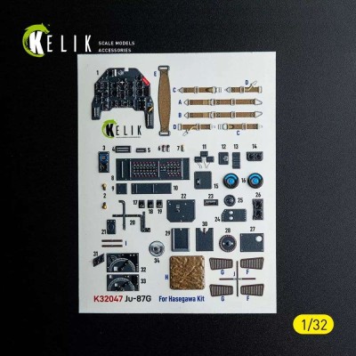 Reskit K32047 Ju-87G - interior 3D (HAS) 1/32