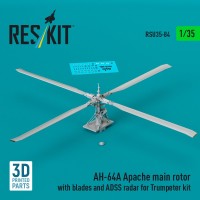 Reskit RSU35-084 AH-64A Apache main rotor w/ blades&ADSS radar 1/35