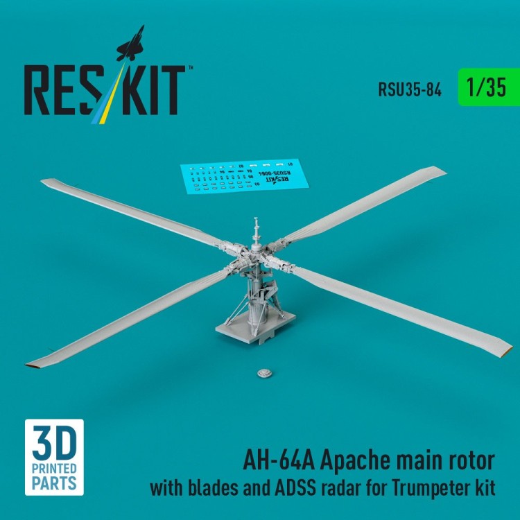 Reskit RSU35-084 AH-64A Apache main rotor w/ blades&ADSS radar 1/35