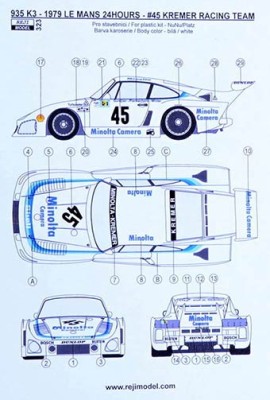 Reji Model 323 Porsche 935 K3 1979 Le Mans 24-hours Kremer 1/24