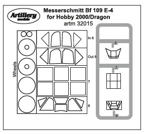 Fly model M3215 Masks for Bf 109 E-4 (DRAG/H.2000) 1/32