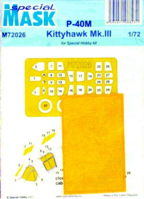 Special Hobby M72026 Mask for P-40M/Kittyhawk Mk.III (SP.HOBBY) 1/72