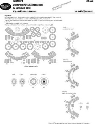 New Ware NWA-M0674 1/72 Mask C-130 Hercules ADVANCED (ITALERI)