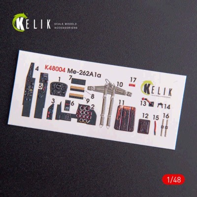 Reskit K48004 Me-262A1 interior 3D decals (TAM) 1/48