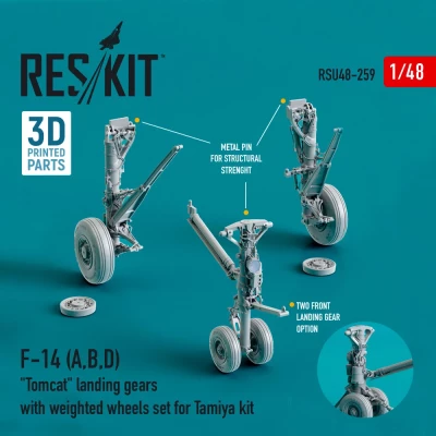 Reskit RSU48-0259 F-14 (A,B,D) 'Tomcat' land. gears w/ weighted 1/48