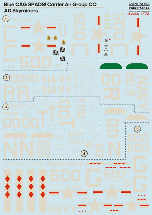 Print Scale 72432 AD Skyraiders (wet decals) 1/72