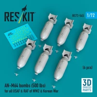 Reskit 72545 AN-M64 bombs 500 lbs. (6 pcs.) 1/72