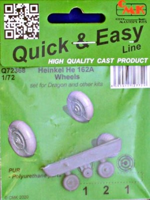 CMK Q72368 Heinkel He 162A Wheels (DRAG) 1/72