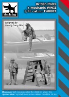 Black Dog F48003 British pilots + mechanic WWII 1/48