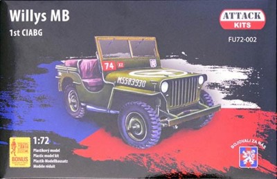 Attack Hobby F72002 Willys MB 1st CIABG (incl. 3 fig.,PE&amp;decals) 1/72