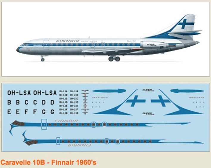 F-rsin Plastic FRP4074 Caravelle 10B Finnair 60 1/144