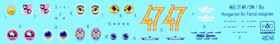 HAD 48246 Decal MiG-21 MF/UM/Bis Hungarian Insignias 1/48