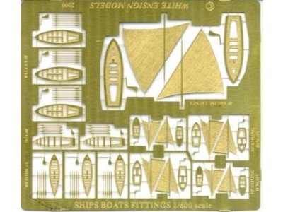 White Ensign Models PE 622 ROYAL NAVY SHIPS' BOATS details (thwarts, props, rudders, sails) 1/600