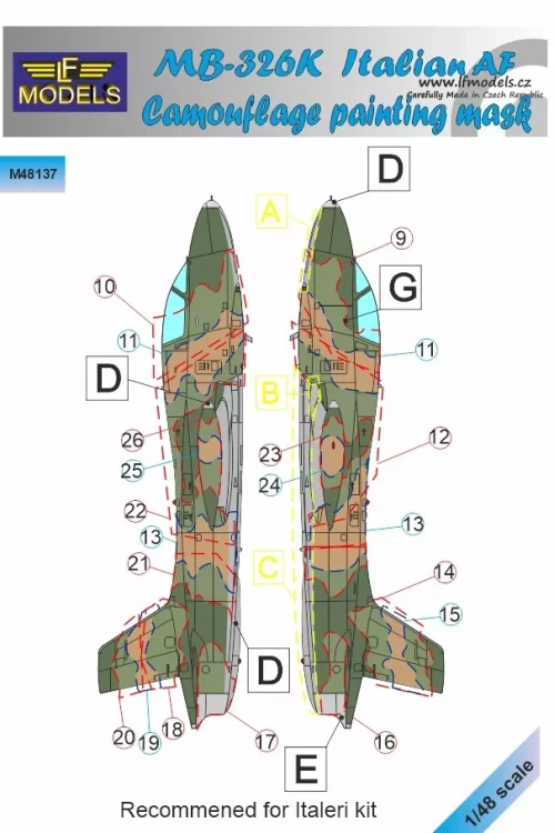 Lf Model M48137 Mask MB-326K Impala Italian AF Camo Painting 1/48