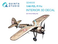 Quinta Studio QD48335 PZL P.11c (Arma Hobby) 3D Декаль интерьера кабины 1/48