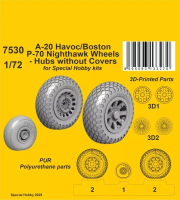 CMK SP7530 A-20 Havoc/Boston/ P-70 Wheels w/o covers 1/72