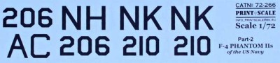 Print scale 72-266 F-4 Phantom IIs NAVY Part 2 (wet decals) 1/72