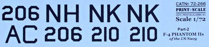 Print scale 72-266 F-4 Phantom IIs NAVY Part 2 (wet decals) 1/72