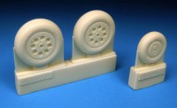 Barracuda Studios BCR48304 Gloster Meteor F.8 Main and Nose Wheel Set. Contains new resin wheels with detailed hubs, accurate tread, tire/tyre data and logos. (designed to be used with Airfix kits) 1/48