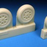 Barracuda Studios BCR48304 Gloster Meteor F.8 Main and Nose Wheel Set. Contains new resin wheels with detailed hubs, accurate tread, tire/tyre data and logos. (designed to be used with Airfix kits) 1/48