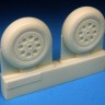 Barracuda Studios BCR48304 Gloster Meteor F.8 Main and Nose Wheel Set. Contains new resin wheels with detailed hubs, accurate tread, tire/tyre data and logos. (designed to be used with Airfix kits) 1/48