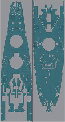 Pontos model 35002WD1 USS BB-63 Missouri Wooden Deck set Blue Deck 1/350