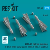 Reskit 72488 AIM-4C Falcon missiles (4 pcs.) 1/72