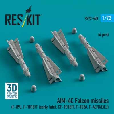 Reskit 72488 AIM-4C Falcon missiles (4 pcs.) 1/72