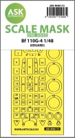 Art Scale 200-M48173 Messerschmitt Bf-110G-4 wheels and canopy frame paint mask (outside only) 1/48