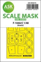 Art Scale 200-M48276 Lockheed F-104A/C Starfighter one-sided self adhesive fit masks for clear parts 1/48