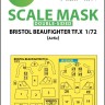 Art Scale 200-M72015 Bristol Beaufighter TF.X Kabuki canopy frame paint masks (inside & outside) 1/72