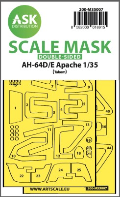 Art Scale 200-M35007 Boeing/Hughes AH-64D/E canopy frame paint mask (inside and outside) 1/35