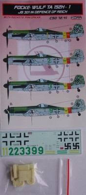Kora Model CSD7241 Focke-Wulf Ta 152H-1 Conv.set &amp; decal 1/72