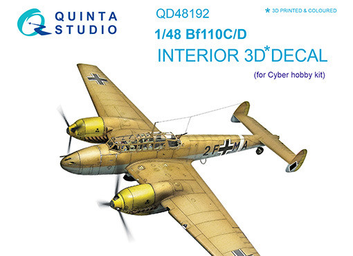 Quinta Studio QD48192 Bf 110C/D (для модели Cyber-hobby) 3D Декаль интерьера кабины 1/48