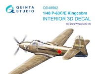 Quinta Studio QD48562 P-63C/E Kingcobra (Dora Wings/AMG) 3D Декаль интерьера кабины 1/48
