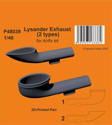 CMK P48039 Lysander Exhaust - 2 types (AIRFIX) 1/48