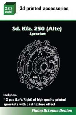 Sbs Model 3D040 Sd.Kfz.250 (Alte) Sprocket, 2 pcs. (TAK/DRAG) 1/35
