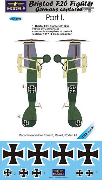 Lf Model C48198 Decals Bristol F.2b Fighter Captured - Part 1 1/48
