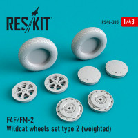 Reskit RS48-0335 F4F/FM-2 Wildcat wheels set type 2 (weighted) Monogram, eduard,Hobby Boss, Revell, Tamiya 1/48