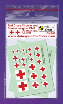 4+ Publications DMS08 Decals Red Cross Circular &amp; Square Insignia 1/144