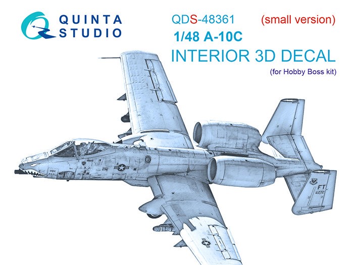 Quinta studio QDS-48361 A-10C (Hobby Boss) (Small version) 3D Декаль интерьера кабины 1/48