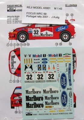 Reji Model 43001 Focus WRC 99 Portugal rally 2001 - J.Kulig 1/43