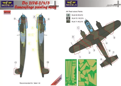 Lf Model M72136 Mask Do 217 E-2/4/5 Camouflage paint. (ITAL) 1/72
