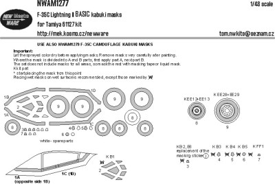New Ware NWA-M1277 Mask F-35C Lightning II BASIC (TAM 61127) 1/48