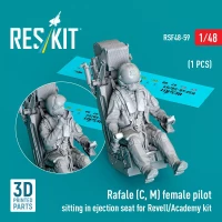 Reskit F48059 Rafale (C,M) female pilot sitting in ej.seat 1/48