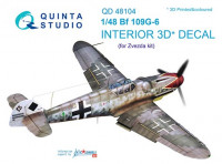 Quinta studio QD48104 Bf 109G-6 (для модели Звезда) 3D декаль интерьера кабины 1/48