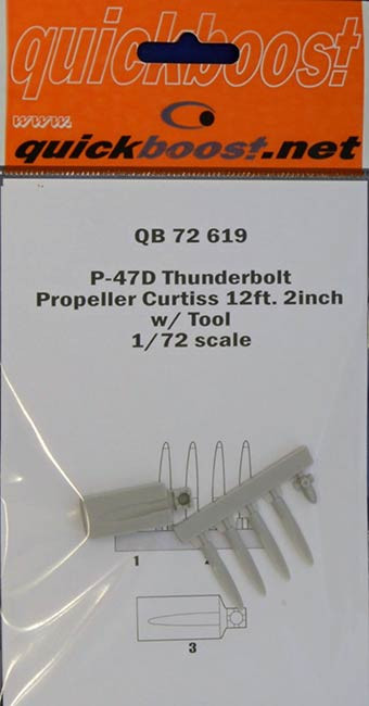 QuickBoost QB72619 P-47D Thunderbolt prop.Curtiss 12ft.2in&tool 1/72