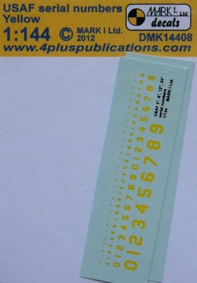 4+ Publications DMK-14408 1/144 Decals USAF serial numbers - Yellow