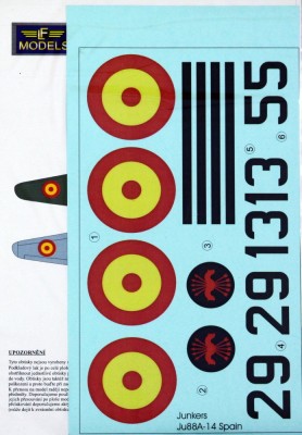 Lf Model C32119 Junkers Ju 88A-14 over Spain (REV) декали 1/32