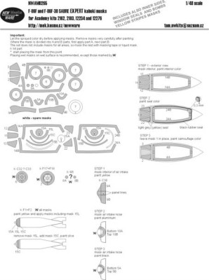 New Ware NWA-M0265 1/48 Mask F86F and F86F-30 Sabre EXPERT (ACAD)